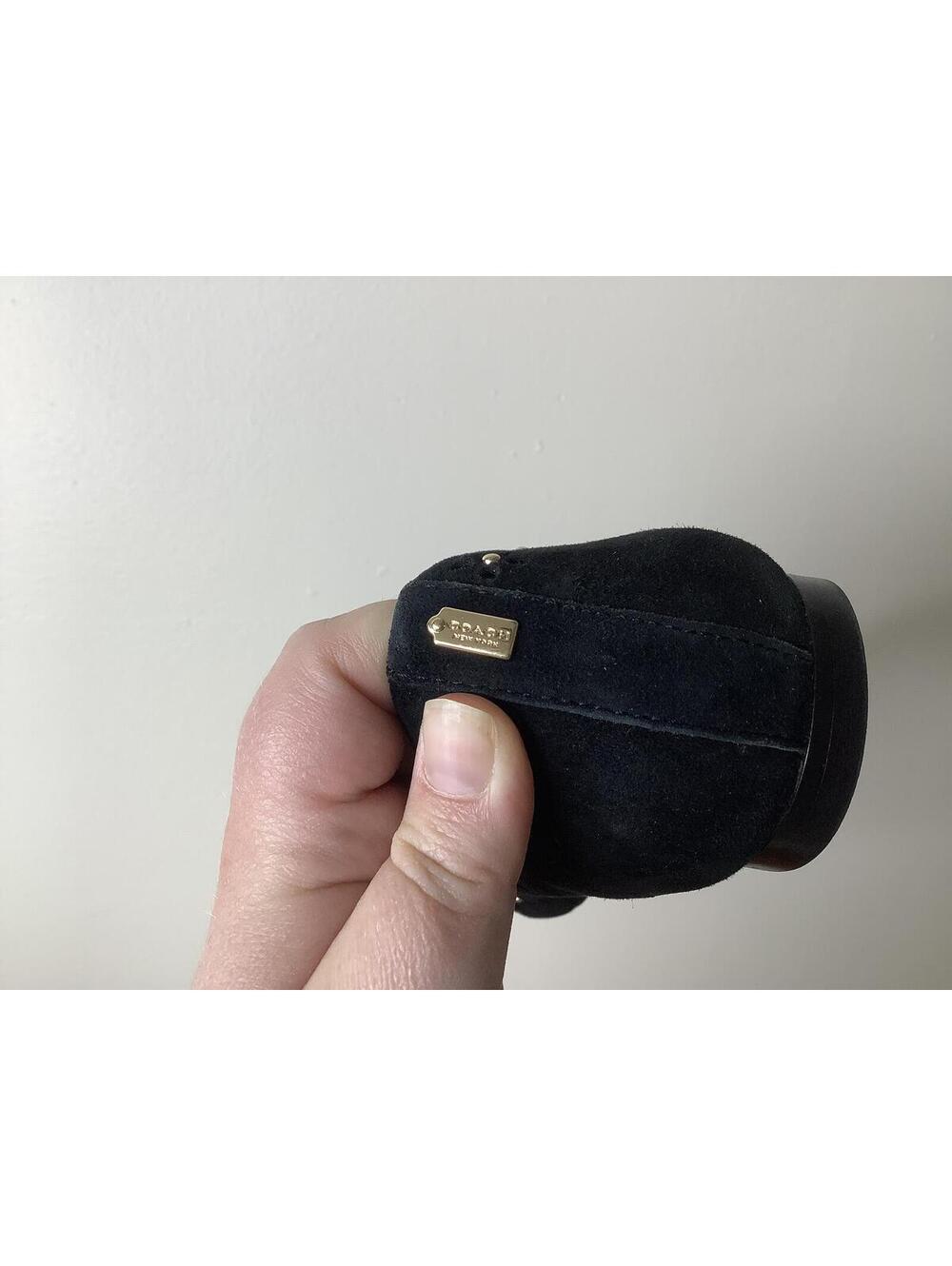 < Coach Joane Black Suede Pointed Toe Ballet Flats Size 9B > - Picture 8 of 9